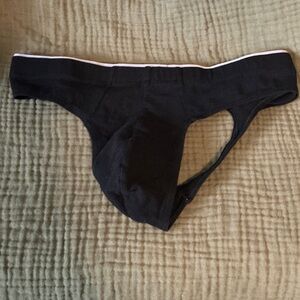 Jockey Mens Cotton Thong - Black